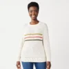 Women's Sonoma Goods For Life® All Over Stitch Crewneck Sweater -Sonoma Goods For Life 4923526 Beige Stripe