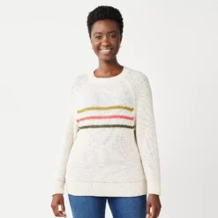Women's Sonoma Goods For Life® All Over Stitch Crewneck Sweater