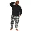 Big & Tall Sonoma Goods For Life® Crewneck Tee & Flannel Pants Sleep Set -Sonoma Goods For Life 5004620 Cream Black