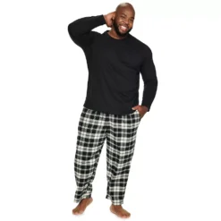 Big & Tall Sonoma Goods For Life® Crewneck Tee & Flannel Pants Sleep Set