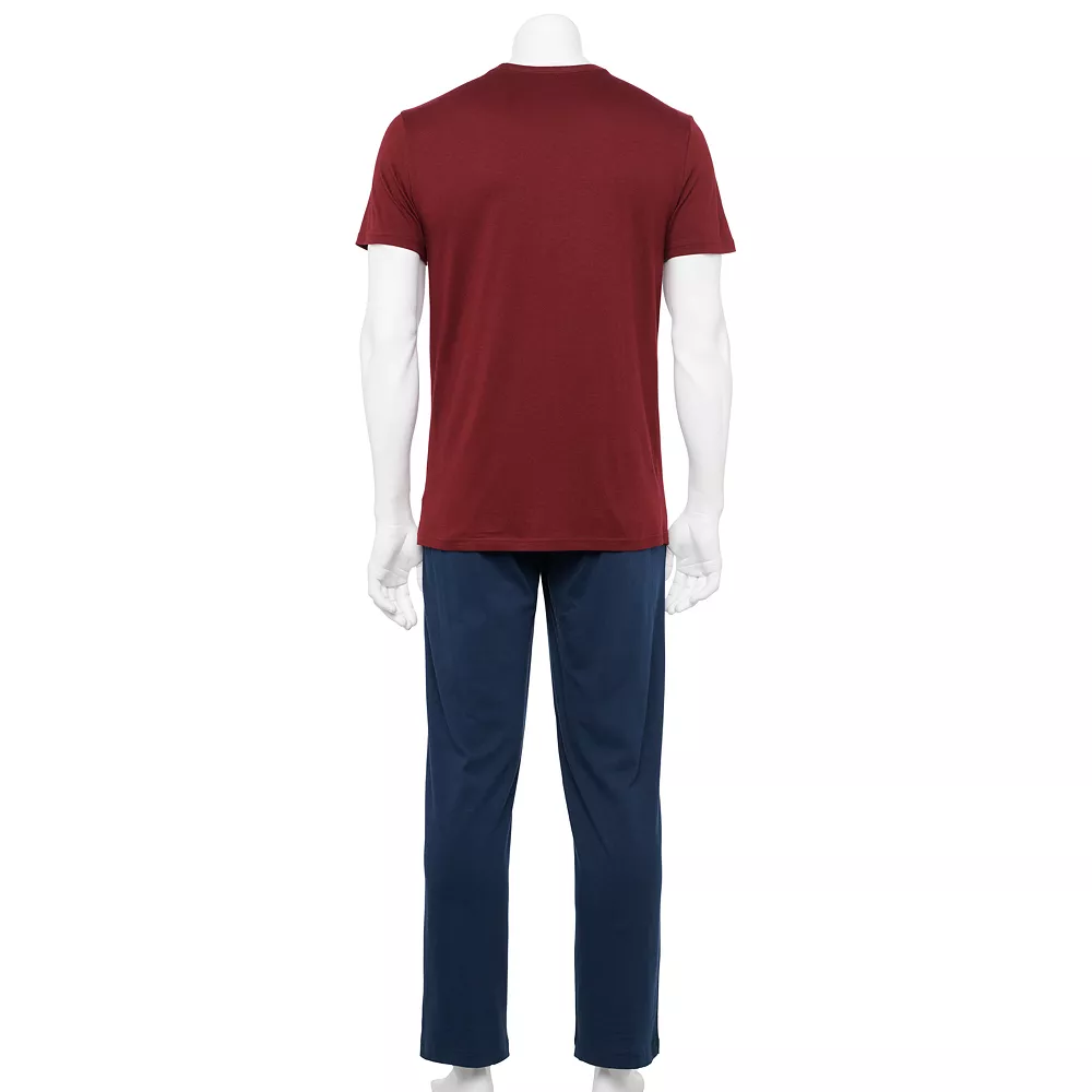 Men's Sonoma Goods For Life® Supersoft Modern-Fit Crewneck Tee & Open-Bottom Pants Pajama Set 4 Men's Sonoma Goods For Life® Supersoft Modern-Fit Crewneck Tee & Open-Bottom Pants Pajama Set - Image 2