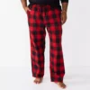 Big & Tall Sonoma Goods For Life® Brushed Poplin Sleep Pants -Sonoma Goods For Life 5265720 Red Buff Check