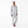 Men's Sonoma Goods For Life® Plaid Knit 2-Piece Pajama Set -Sonoma Goods For Life 5291039 Grey Windowpane