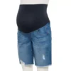 Maternity Sonoma Goods For Life® Over-the-Belly Frayed Hem Bermuda Shorts -Sonoma Goods For Life 5475865 Medium Wash