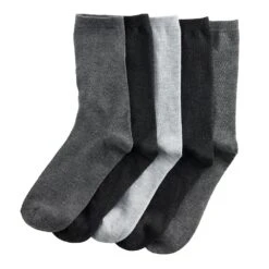 Women's Sonoma Goods For Life® 5 Pack Plain Knit Crew Socks -Sonoma Goods For Life 5497544 ALT
