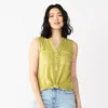 Women's Sonoma Goods For Life® Popover V-neck Utility Tank -Sonoma Goods For Life 5522895 Yellow Green