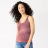Women's Sonoma Goods For Life® Striped Henley Tank Top 2 Women's Sonoma Goods For Life® Striped Henley Tank Top -Sonoma Goods For Life 5529186 Purple Brown Stripe