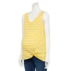 Maternity Sonoma Goods For Life® Knot-Hem Tank -Sonoma Goods For Life 5551042 Yellow Stripe