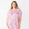 Plus Size Sonoma Goods For Life® Essential Short Sleeve Pajama Top -Sonoma Goods For Life 5553637 Purple Dye