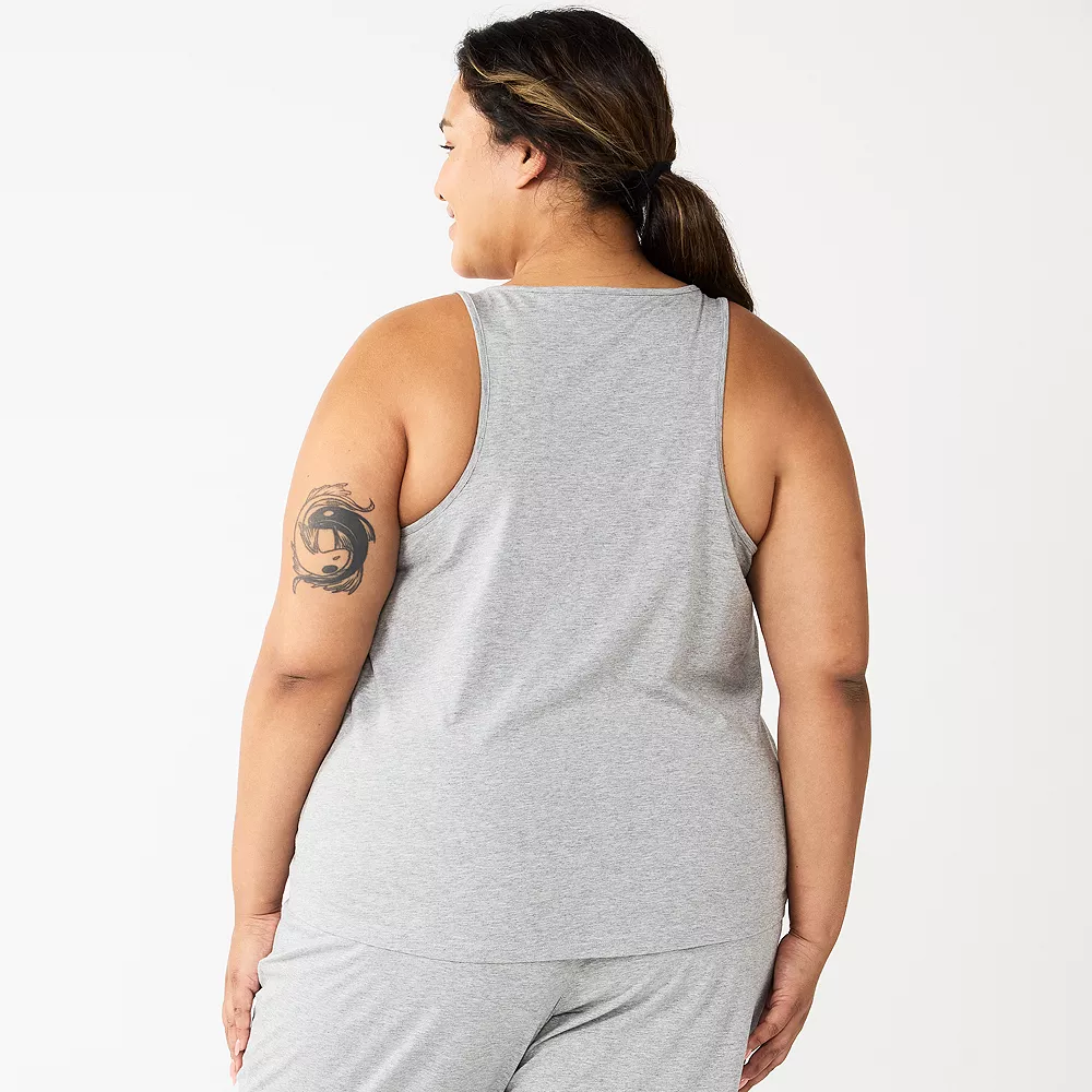 Plus Size Sonoma Goods For Life® Essential Pajama Tank Top 4 Plus Size Sonoma Goods For Life® Essential Pajama Tank Top - Image 2