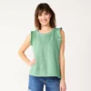 Petite Sonoma Goods For Life® French Terry Flutter-Sleeve Top -Sonoma Goods For Life 5568468 Teal