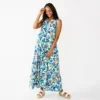 Petite Sonoma Goods For Life® Tiered Maxi Dress -Sonoma Goods For Life 5584155 Blue Floral