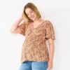 Maternity Sonoma Goods For Life® Flutter Sleeve Top -Sonoma Goods For Life 5584701 Pink Floral