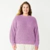 Plus Size Sonoma Goods For Life® Drop Shoulder Sweater -Sonoma Goods For Life 5585467 Lavender