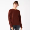 Petite Sonoma Goods For Life® Drop Shoulder Pullover Sweater -Sonoma Goods For Life 5587850 Brown