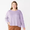 Plus Size Sonoma Goods For Life® Long Sleeve Pocket Tee -Sonoma Goods For Life 5590050 Light Purple