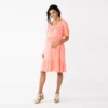 Maternity Sonoma Goods For Life® Squareneck Tiered Dress -Sonoma Goods For Life 5590343 Natural Coral