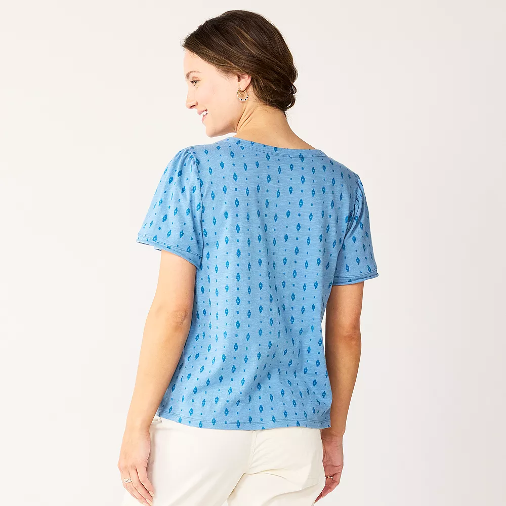 Women's Sonoma Goods For Life® Seamed Flutter Sleeve Top 4 Women's Sonoma Goods For Life® Seamed Flutter Sleeve Top - Image 2