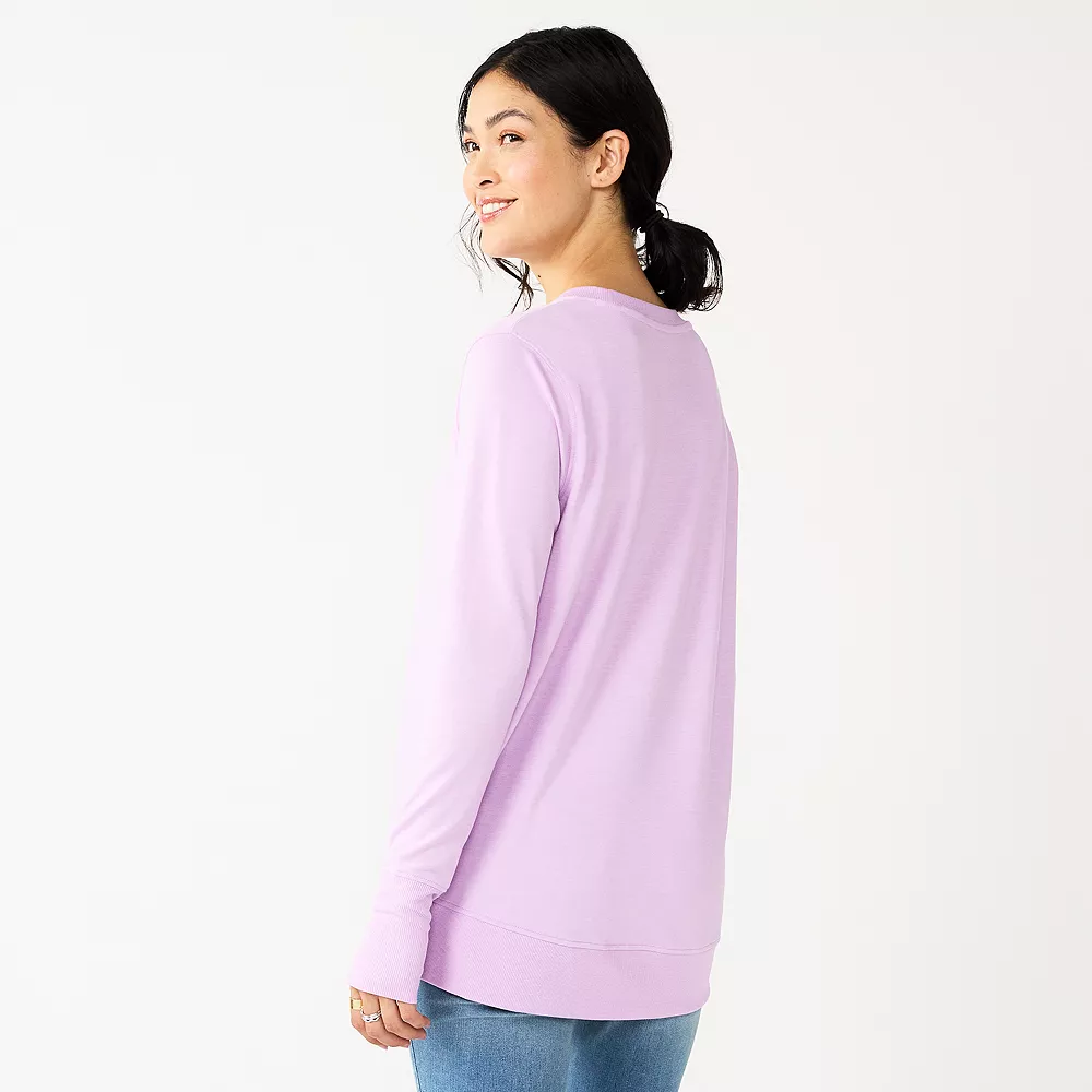 Women's Sonoma Goods For Life® Super Soft Solid Tunic Sweatshirt 4 Women's Sonoma Goods For Life® Super Soft Solid Tunic Sweatshirt - Image 2