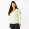Women's Sonoma Goods For Life® Everyday V-Neck Long Sleeve Tee -Sonoma Goods For Life 5625801 Mint Green