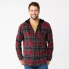 Men's Sonoma Goods For Life® Hooded Flannel Button-Down Shirt -Sonoma Goods For Life 5640627 Burgundy Plaid