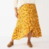 Plus Size Sonoma Goods For Life® Wrap Ruffle Maxi Skirt -Sonoma Goods For Life 5658912 Gold Floral
