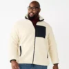 Big & Tall Sonoma Goods For Life® Sherpa Full-Zip Jacket -Sonoma Goods For Life 5662060 Oatmeal