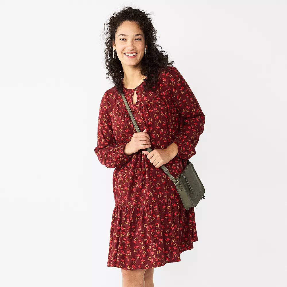 Petite Sonoma Goods For Life® Printed Long Sleeve Dress 3 Petite Sonoma Goods For Life® Printed Long Sleeve Dress