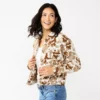 Women's Sonoma Goods For Life® Cropped Shacket -Sonoma Goods For Life 5670441 Cow Print Jacquard