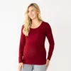 Maternity Sonoma Goods For Life® Essential Scoopneck Long Sleeve Tee -Sonoma Goods For Life 5672154 Maroon