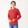 Women's Sonoma Goods For Life® Mockneck Waffle Top -Sonoma Goods For Life 5672315 Red Orange Stripe