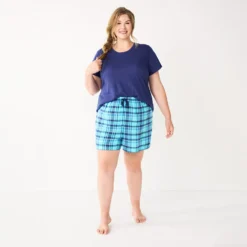 Plus Size Sonoma Goods For Life® Short Sleeve Pajama Top & Pajama Shorts Sleep Set -Sonoma Goods For Life 5673713 ALT2