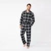 Men's Sonoma Goods For Life® 2-Piece Flannel Pajama Set -Sonoma Goods For Life 5675447 Black Windowpane