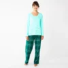 Petite Sonoma Goods For Life® Flannel Pajama Pants & Pajama Top Sleep Set -Sonoma Goods For Life 5675636 Green Cuddle Pld