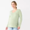 Maternity Sonoma Goods For Life® Essential Long Sleeve V-Neck Tee -Sonoma Goods For Life 5691532 Green