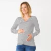 Maternity Sonoma Goods For Life® Long Sleeve Knotted Thermal Top -Sonoma Goods For Life 5698993 Black And White Stripe