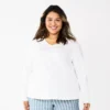 Plus Size Sonoma Goods For Life® Favorite Long Sleeve V-Neck Tee -Sonoma Goods For Life 5705505 White