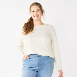 Plus Size Sonoma Goods For Life® Everyday Crewneck Long Sleeve Top