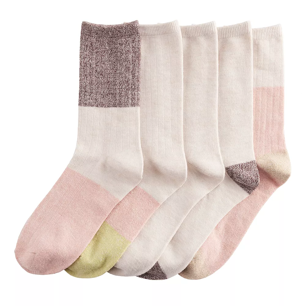 Sonoma Goods For Life® 5 Pack Colorblocks Crew Socks 4 Sonoma Goods For Life® 5 Pack Colorblocks Crew Socks - Image 2