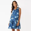 Petite Sonoma Goods For Life® Tiered Sleeveless Dress -Sonoma Goods For Life 5746247 Blue Floral