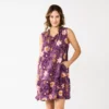 Women's Sonoma Goods For Life® Tiered Sleeveless Dress -Sonoma Goods For Life 5748599 Plum Floral