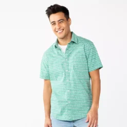 Men's Sonoma Goods For Life® Short Sleeve Perfect Length Button Down Shirt