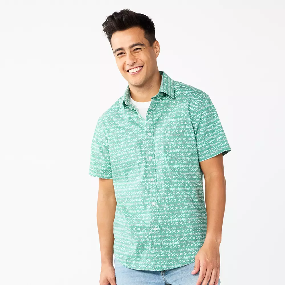 Men's Sonoma Goods For Life® Short Sleeve Perfect Length Button Down Shirt 3 Men's Sonoma Goods For Life® Short Sleeve Perfect Length Button Down Shirt