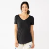 Women's Sonoma Goods For Life® Essential V-Neck Tee -Sonoma Goods For Life 5824995 Black