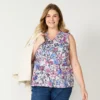 Plus Size Sonoma Goods For Life® Y-Neck Ruffle Tank