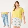 Plus Size Sonoma Goods For Life® 3-piece Pajama Top, Pajama Shorts & Pajama Pants Sleep Set 1 Plus Size Sonoma Goods For Life® 3-piece Pajama Top, Pajama Shorts & Pajama Pants Sleep Set -Sonoma Goods For Life 5879135 Blue Vintage Floral