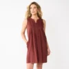 Women's Sonoma Goods For Life® Sleeveless Pintuck Tank Dress -Sonoma Goods For Life 5903884 Maroon