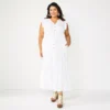 Plus Size Sonoma Goods For Life® Ruffle Sleeve Smocked Maxi Dress -Sonoma Goods For Life 5921901 White