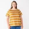Plus Size Sonoma Goods For Life® Everyday Crewneck Tee -Sonoma Goods For Life 6264557 Gold Dot Stripe